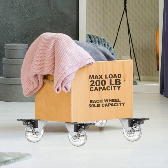 16 Mini Caster Wheels (Four 4-Wheel Sets) - Picture 3 of 7